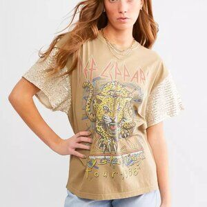 NEW Women's Goodie Two Sleeves Def Leppard Hysteria Band T-Shirt